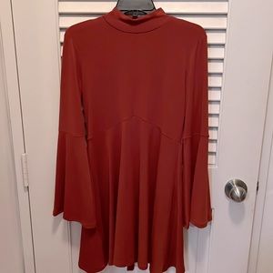 BCBGeneration Pumpkin Color Mock Neck A-LIne Dress